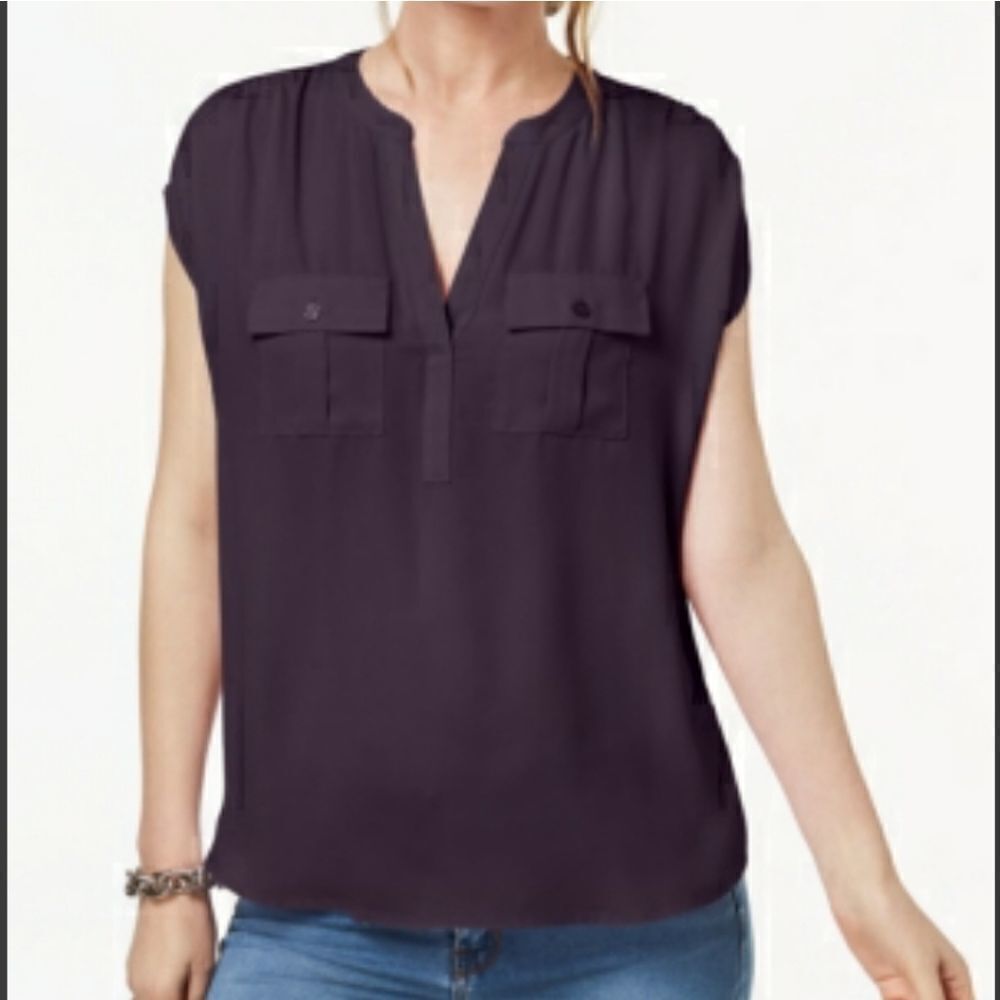 INC Split Neck Utility Shirt